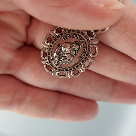 St. Anthony Silvertone Religious Necklace - Picture 4 of 5